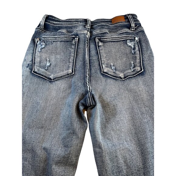 Judy Blue Boyfriend Fit 5|27 Distressed Jeans Style #JB82284MD - Picture 5 of 9